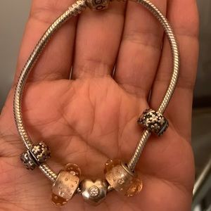 Pandora Jewelry - Pandora bracelet with 5 charms Pandora Jewelry - Pandora bracelet with 5 charms